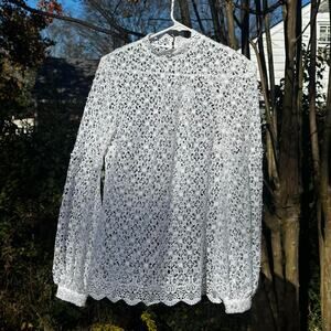 White Floral Lace Blouse